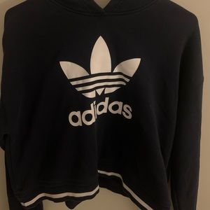 Adidas cropped navy blue hoodie